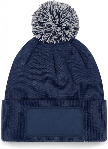 Beechfield Snowstar® patch beanie B443 - French Navy / Light Grey - One size