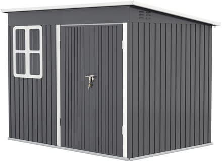 Fietsberging - Fietsenhok - Stalling - Tuinschuur - Huis - Overdekt - Donkergrijs - Scooter - Fiets