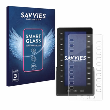 3 Stuks Savvies Screenprotector - geschikt voor Snom D8C Uitbreidingsmodule - beschermfolie glas transparant