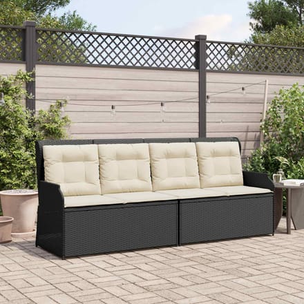 vidaXL Tuinbank Zwart poly rattan