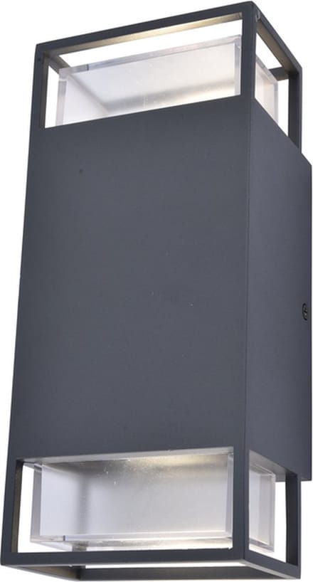 LUTEC Ridge - Moderne Up & Down Wandlamp voor Buiten - GU10 - Donkergrijs - Aluminium