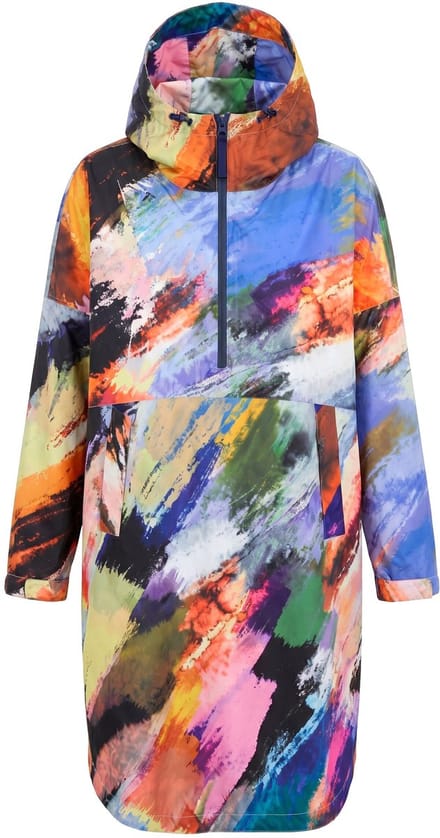 Laurasøn - Dames - Functionele regencape unisex print capuchon - Marine - Maat 1