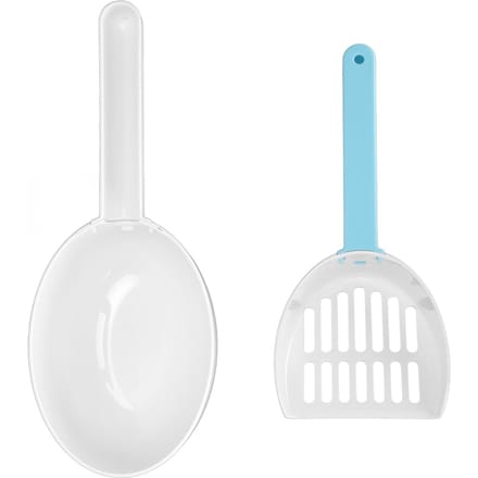 Kattenbakschep 7mm Lekgaatje ABS Afneembaar Handige Kattenpoepschep met Zeef voor Katten blauw