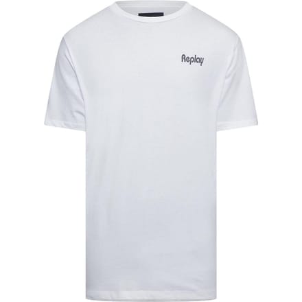 Replay Heren Logo Katoen Regular T-shirt (Wit)