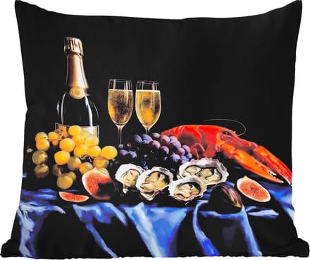 Buitenkussen - Champagne - Luxe - Oesters - 45x45 cm - Weerbestendig