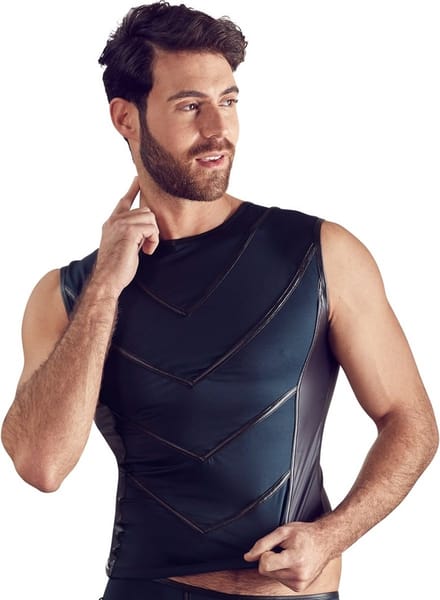 Matte Bandjes Shirt met Wetlook Elementen