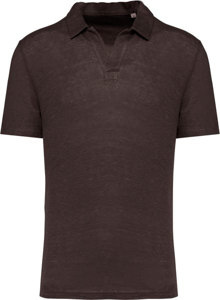 Spasso Linnen herenpolo SP220 - Stone Grey - M