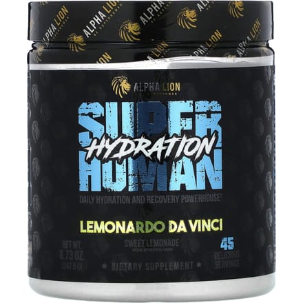 ALPHA LION, SuperHuman Hydration, Lemonardo da Vinci, Limonade Sucrée, 247,5 g (8.73 oz)