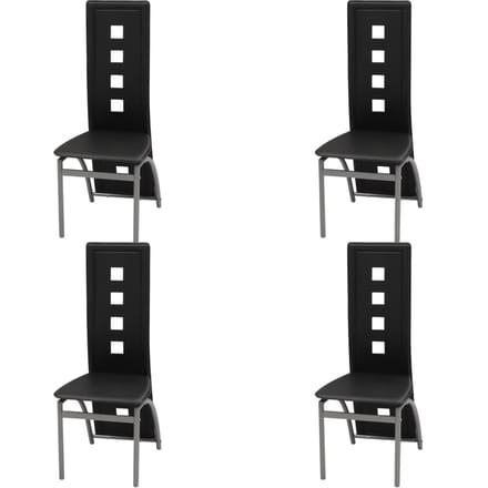vidaXL - Eetkamerstoelen - 4 - st - kunstleer - zwart