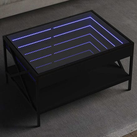 vidaXL - Salontafel - met - Infinity - LED - 70x50x38 - cm - zwart