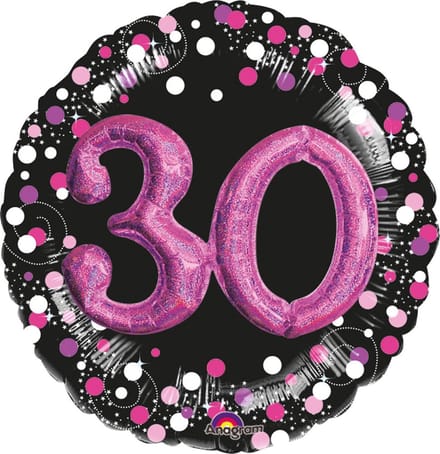Ballon “Sparkling Pink 30” Folie Ballon 91 x 91 cm