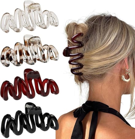 Golf Haarspelden Set - Ducksbill Clips - Haar Stylen - Wavy Design - 4 Stuks - Kleurrijk