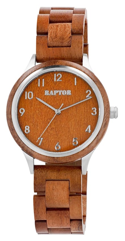 Raptor herenhorloge zebrahout Cedric, mineraalglas
