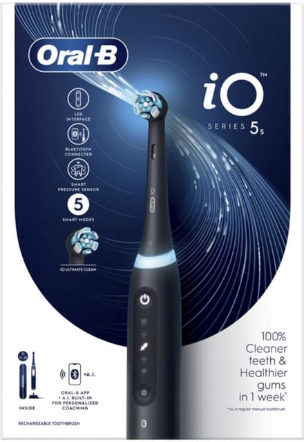 Oral-B iO 5S - Elektrische tandenborstel - Zwart - Met reisetui