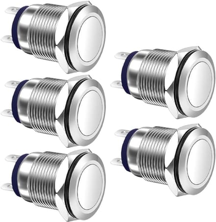 Waterdichte Drukknop Vergrendeling 12mm voor 12V/24V/110V/250VAC