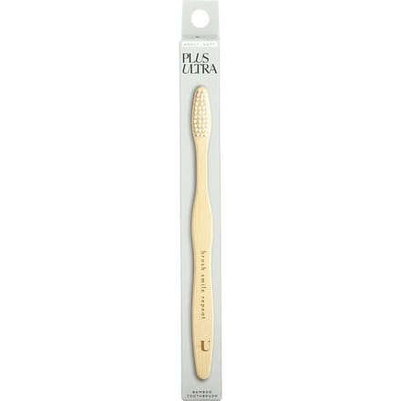 Brosse à dents en bambou Plus Ultra, Smile Repeat, souple, adulte, 1 brosse à dents white