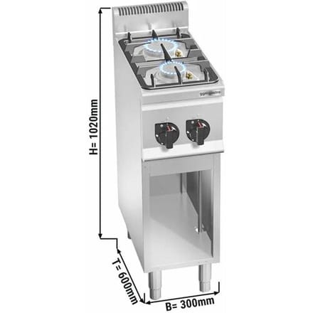 GGM Gastro Gasherd - 9,5 kW - 2 Brenner Zilver