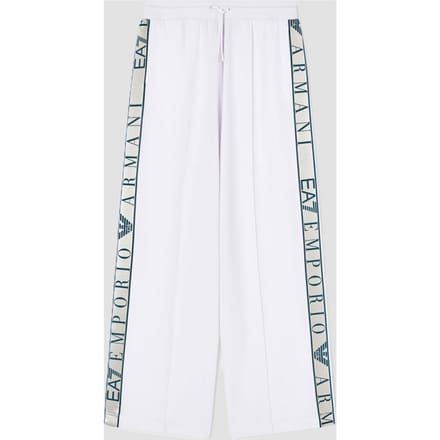 witte vrouw technische stof broek