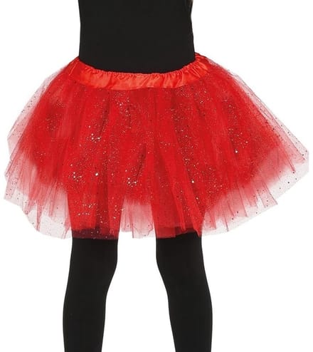 Fiesta Petticoat/tutu rokje - meisjes - rood - 31 cm - Tule onderrokje - kinderen