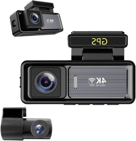 Auto Dashcam - 4K Cam DVR - Veilige Ritten - Dubbele Lens Opname - 4 inch Scherm - Zwart
