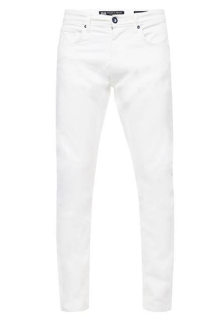 Witte denim jeansbroek "MELVIN" slim fit katoen-stretch