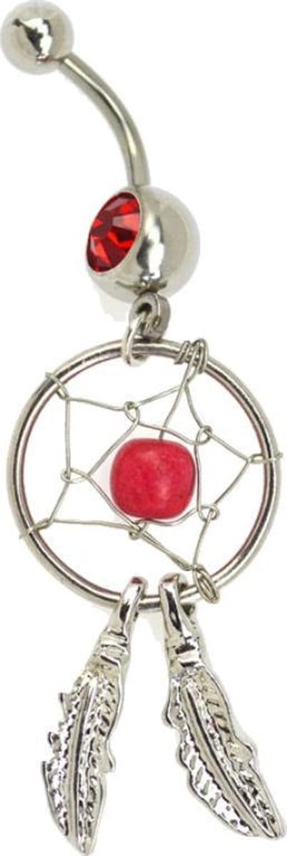Fako Bijoux® - Navelpiercing - Dreamcatcher - Rood