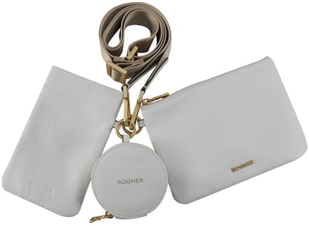 Bogner Leren Schoudertas Telefoontasje Pontresina Marly Multipocket Whisper White Wit