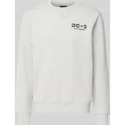 Sweatshirt met labelprint en ronde hals