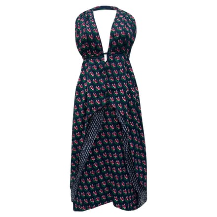 Diane Von Furstenberg Zen Leyland Halter Jurk in Multicolore Zijde
