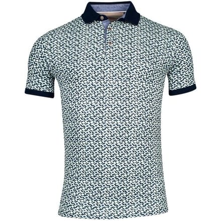 Baileys Polo Piqué Diagonal Open Squares Fantasy Pastel Groen / male