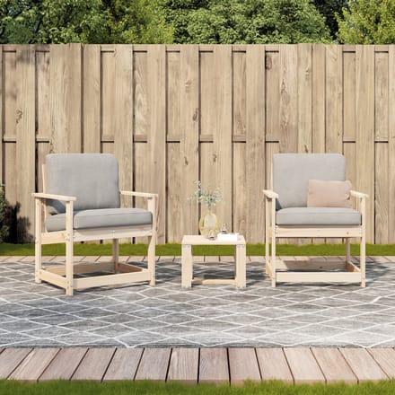 vidaXL - 3-delige - Loungeset - massief - grenenhout