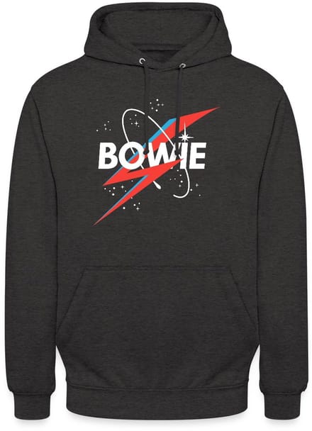 David Bowie Belettering Sterrenhemel Met Bliksem Hoodie Unisex