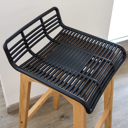 Barkruk/baliekruk LONSO W eik/kunststof zwart hjh OFFICE