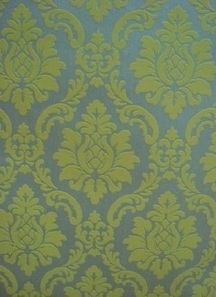 lime groen zilver barok behang 08521-10