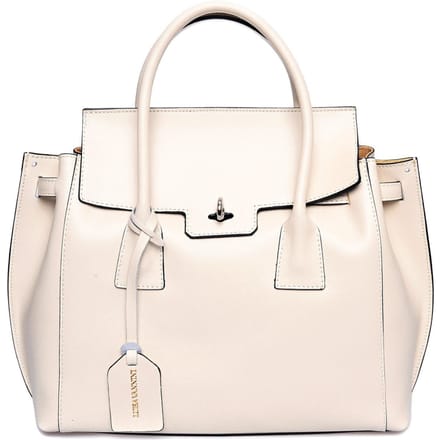 Luisa Vannini Beige Rundleer Tas