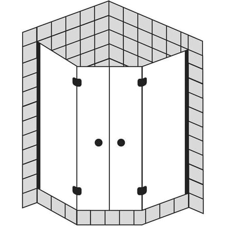 Sprinz Fortuna pentagonal shower with double doors 100 x 100 x 200 cm FA54X002003301S