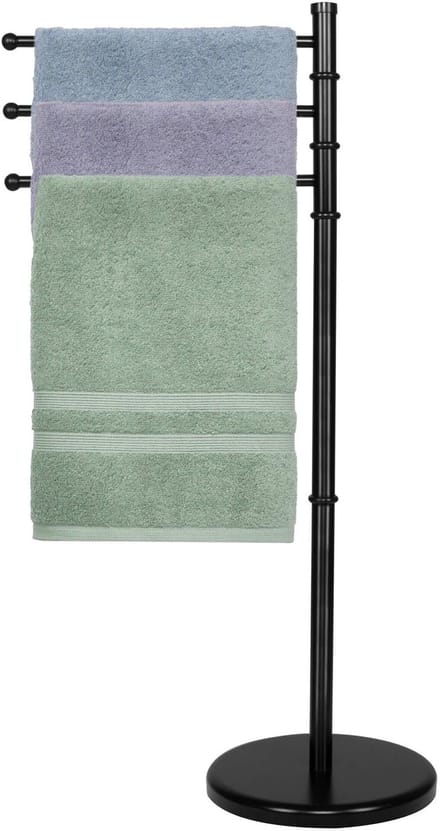 Springos Handdoekrek | Handdoekhouder | Badkameraccessoires | Metaal | Staand | Zwart