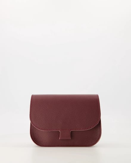 Tas -bordeaux -leer -klein -crossbody