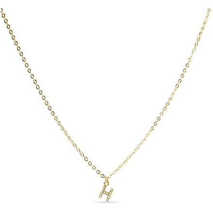 Collier Luxenter avec Zirconia brillant finition or 18k - Alphabet H beige