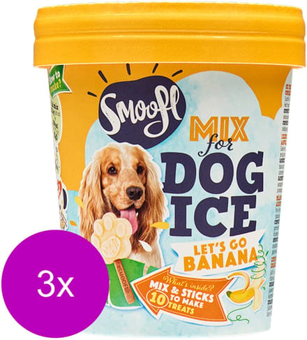 Smoofl Honden Ijs - Hondensnacks - 3 x 160 g Banaan IJs