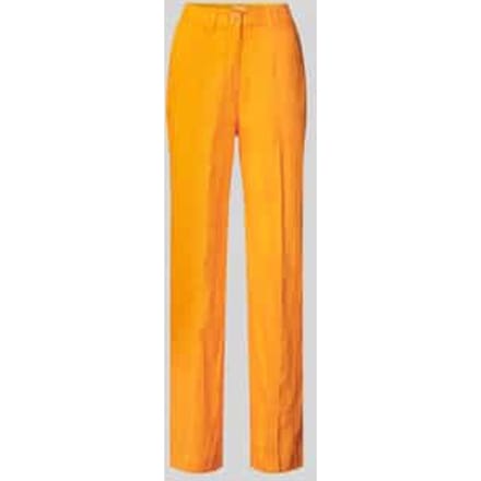 Wide leg linnen broek met vaste persplooien