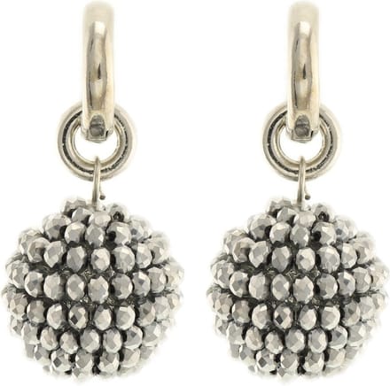 Behave Oorbellen hangers zilver-kleur met kralen 3 cm