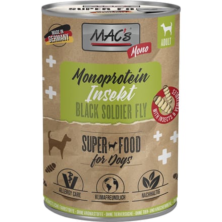 24x375g MAC's Mono insecten natvoer voor honden