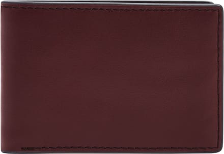 FOSSIL Leren Kaarthoes Steven Front Pocket Wallet Bifold Eggplant Rood