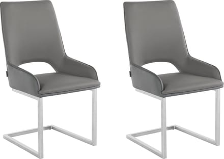 Irma-Eetkamerstoel - Set van 2 - Grijs PU