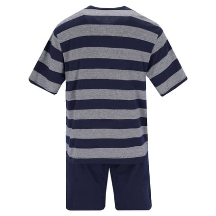 Blauw grijs gestreepte heren shortama Hajo - Blauw - Maat - 52