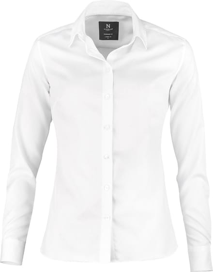 Dames Blouse Strijkvrij Wit maat M