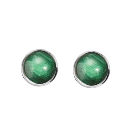 Magneet oorbellen Zanelli Groen zilverrand 13 mm