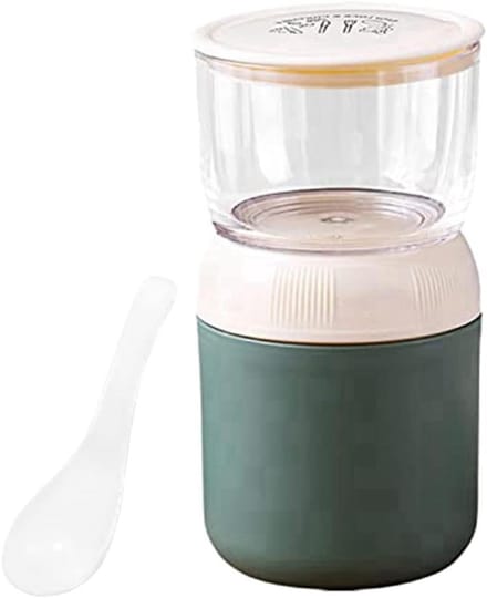 Havermoutbeker - Yoghurtbeker - Ontbijt Onderweg - Dubbele Compartimenten - 700 ml - Wit