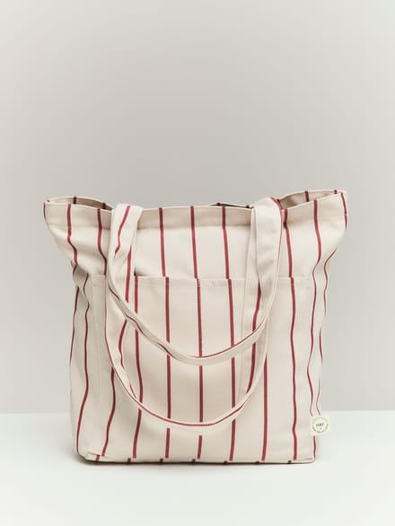 HAY Outdoormarkt boodschappentas - HAYMarketBeigeredstripe